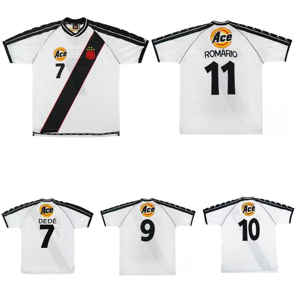 

1999 2000 vasco da gama retro soccer jersey 99 00 romario da gama away paulo miranda dede juninho luizao vintage classic football shirt, Black;yellow