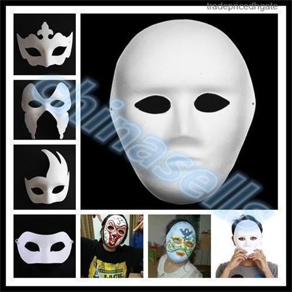 

factorymkbnwhite ship hand halloween diy face painted crown butterfly blank paper masquerade cosplay mask kid draw party masks