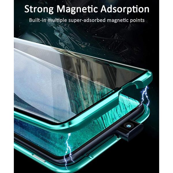 

double side front +back 360 degree magnetic adsorption metal glass case for oneplus 8 7t 7 pro phone case cover co jllkcm