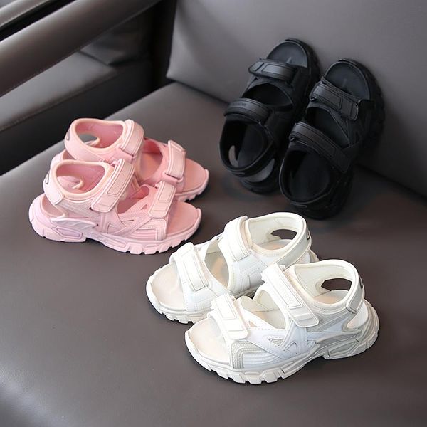 

sandals children summer shoes kids for boy beach breathable leakage toe casual boys non-slip sx487, Black;red