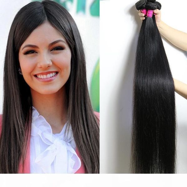 

factory direct sale brazilian virgin hair bundles straight 28 30 32 34 36 38 40 inches length 100% unprocessed human hair extensions wefts, Black