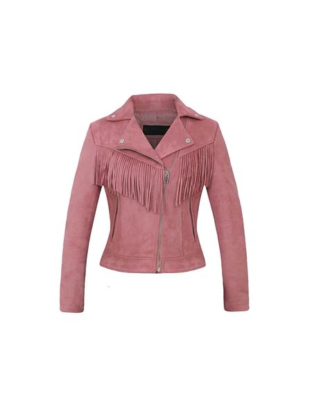 

2021 new fall winter all the pink game suede thin fridges biker-leaning motorcycle jacket zipper short women's jackets bcqy, Black;brown