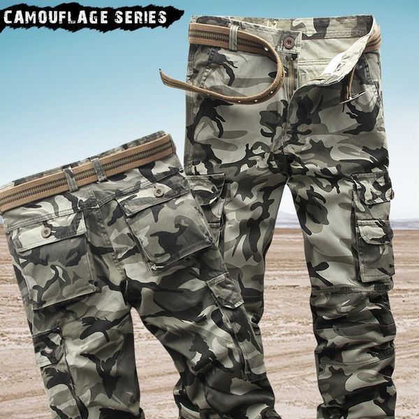 

2021 new pure cotton outdoor tactical work trousers mens fashion clothing camo pants men plus size ygm8, Black