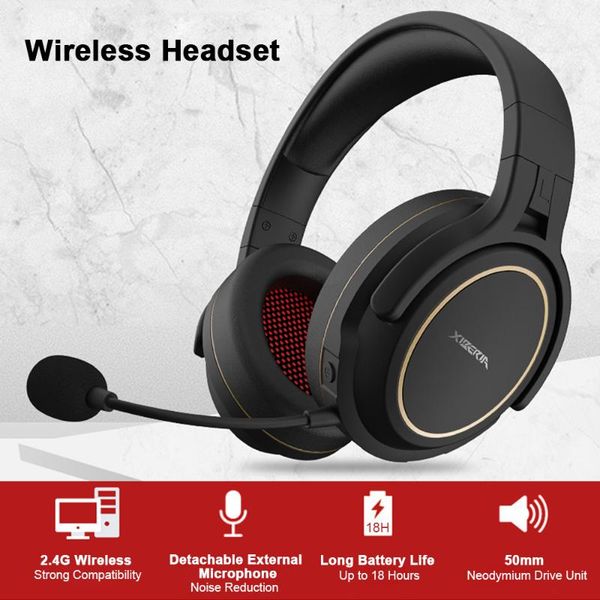 

2.4ghz wireless gaming headset with transmitter game headphones stereo music earphone super bass aux-in 3.5mm wired headset