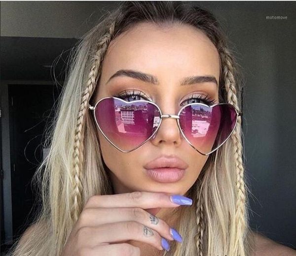 

sunglasses 2021 vintage heart women brand designer candy color gradient sun glasses outdoor party1, White;black