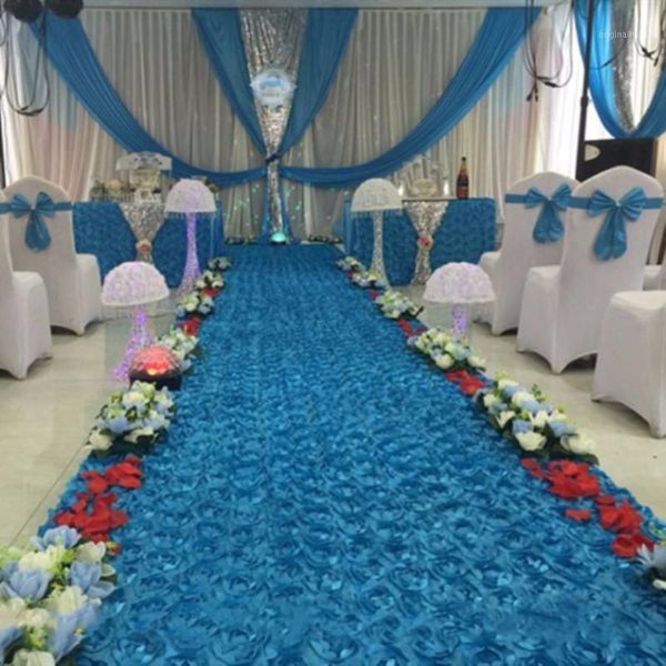 

tapis rose new 3/5/6m length satin fabric 3d rose flower aisle runner marriage carpet curtain wedding party backdrop decoration1