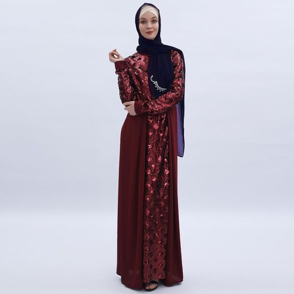 

african bangladesh muslim hijab abaya women dubai caftan robe plus size boubou woman jalabiya turkish dresses sequins gown islam, Red