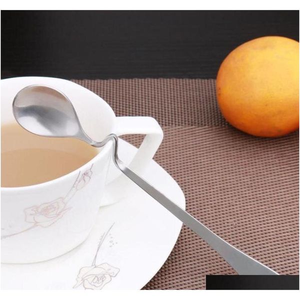 

new style bent spoon creative straight hanging spoon stainless steel dessert coffee stirring spoons coffee & tea t qylkjz hxclothes