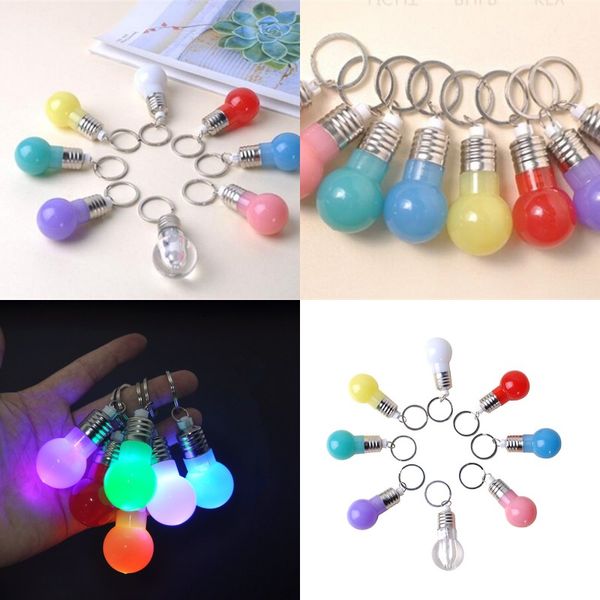 

light bulb keys ring led flash colorful keychain small and exquisite practical key buckle cute portable 0 75yf j1