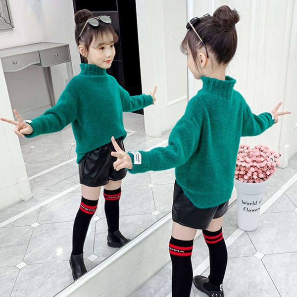 

sweater children's wear girl's winter turtleneck new cuhk korean little girl pullover solid color a972fpxr, Blue