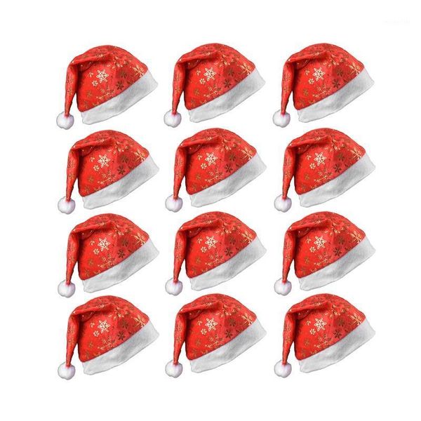 

christmas decorations 12pcs hats gold/silver velvet for gifts/party, santa claus suitable adults and kids1