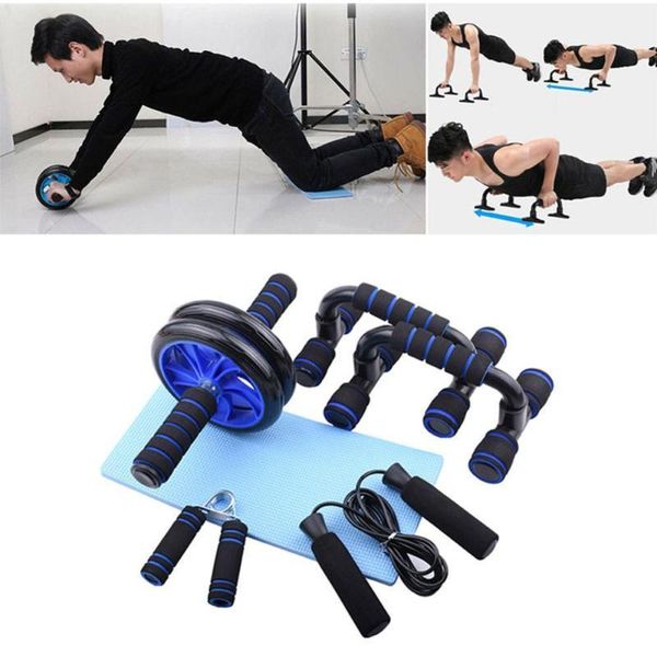 

training equipment ab roller&jump rope no noise abdominal wheel roller with mat for arm waist leg exercise gym fitness equipment1
