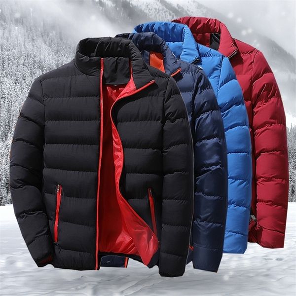 

mens casual jacket warm winter autumn zipper men clothing waterproof windbreaker coat male outwear solid plus size drop shipping lj201215, Black
