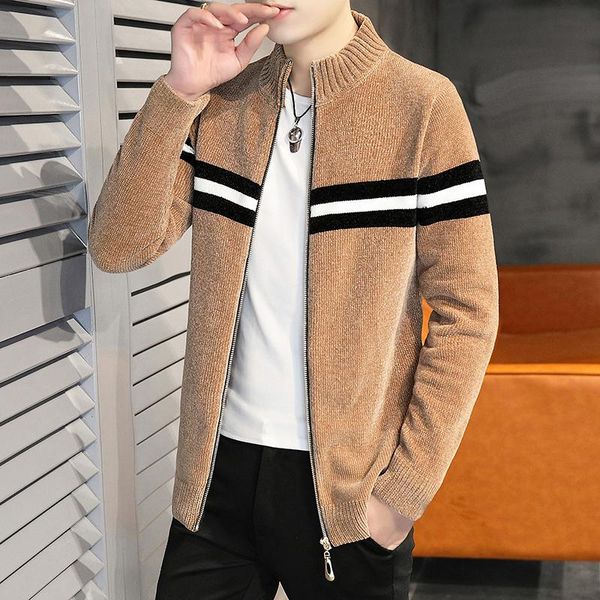 

men's knitwear cardigan korean trend 2021 spring and autumn new men's sweater personalized sweater thin jacket, White;black