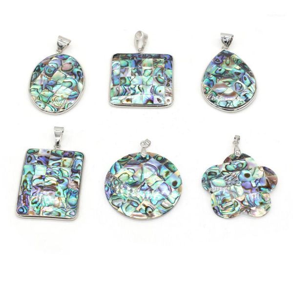

charms 1pcs natural shell pendant mother of pearl round abalone for jewelry making diy necklace women gift1, Bronze;silver