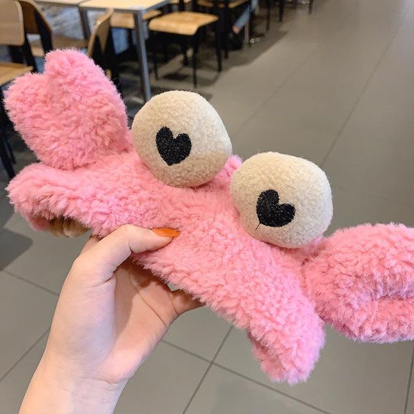 

winter soft plush hairband cartoon animal headband women warm makeup wash face headwrap crab hair band ornament hair accessories q sqcpbs