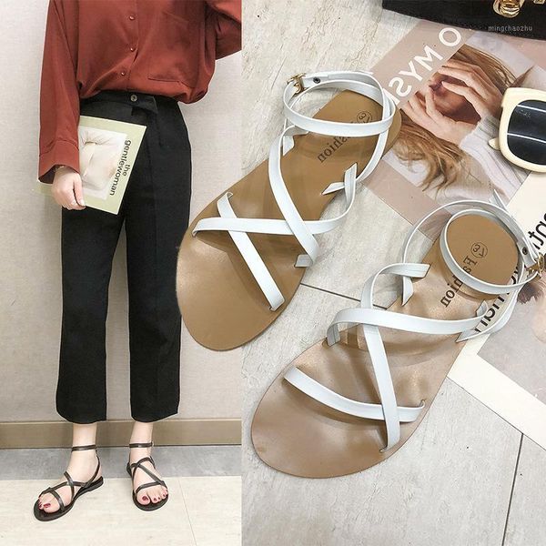 

sandals women's 2021 summer style flat rome shoes wholesale womens women1, Black