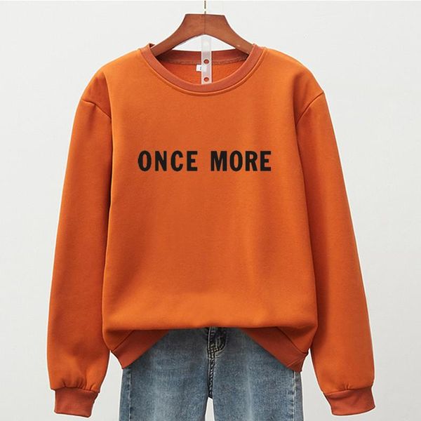 

winter casual once more letters s-3xl fashion women vintage casual punk hip hop hooded sweatshirt hoodie sudaderas, Black