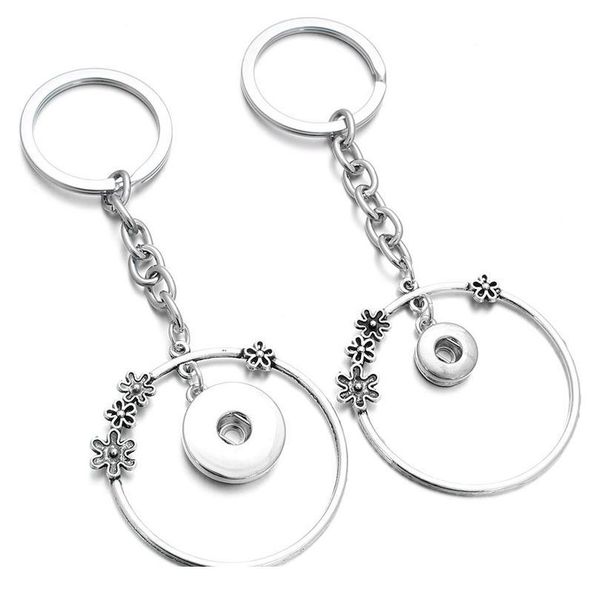 

new snap jewelry 12mm 18mm snap key chains for keyring women gifts girl keychain bag penda qylfup, Silver
