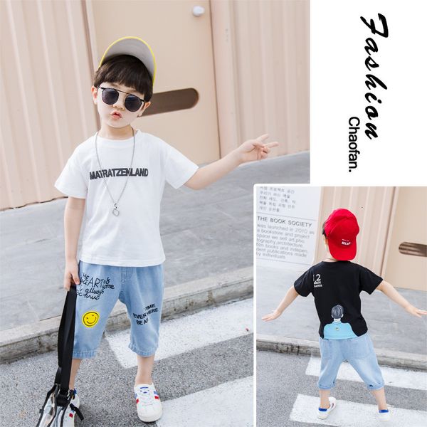 

boys' short t-shirt trendy baby half sleeve foreign style children's summer bottom coat new korean version 2020, White;black