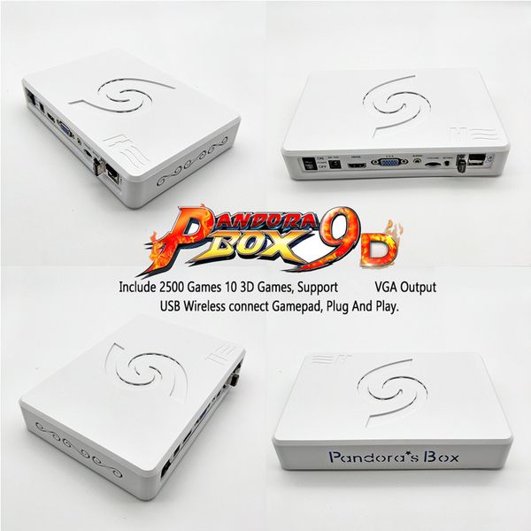 Pandora Box 9D 2500 in 1 Motherboard 2 Spieler Nostalgischer Host Wired Gamepad und Wireless Gamepad Set USB-Anschluss Joypad mit 3D-Spielen Tekken Free DHL