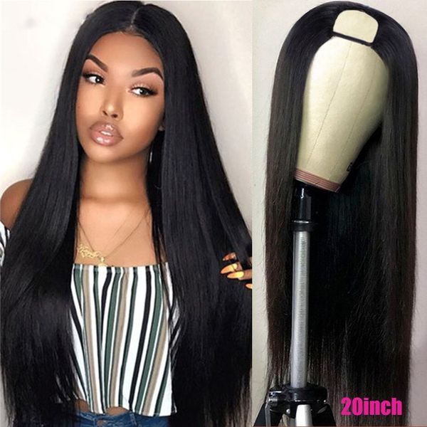 

quality human hair u part wig brazilian virgin hair 100% unprocessed human hair 4x4 lace closure wig 12-28 inch factory wholesale price, Black;brown