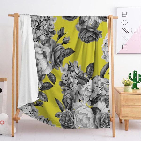 

2020 new colorful flower series throw blanket blanket cover flannel sofa single double1