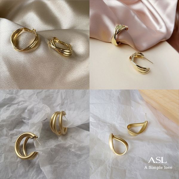 

ukkn gold men hip hop micro ethnic earring paved cz square stud back screw back curved earring for, Golden