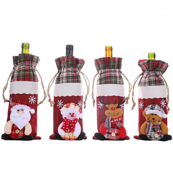 

christmas wine bottle cover champagne red wine clothes storage bag for christmas dinner party decoration1