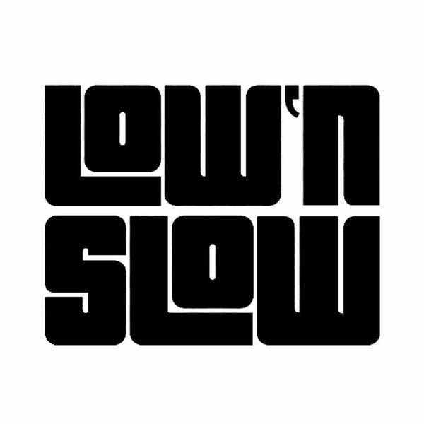 

12.4x9.7cm low & slow car sticker decal vinyl funny black/silver c26-0120