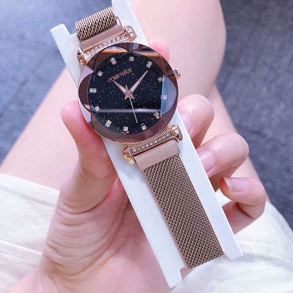 

melo's poem, voice, voice, net, tiktok red luxury, star watch, magnetic iron belt, fashionable lady waterproof watch, Slivery;brown
