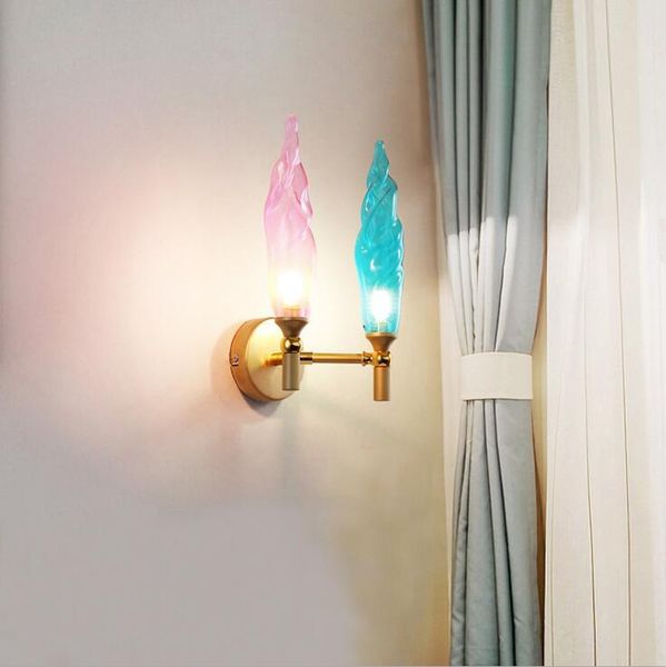 

postmodern flame wall lamp creative personality living room bedroom bedside lamp nordic modern minimalist aisle lamps