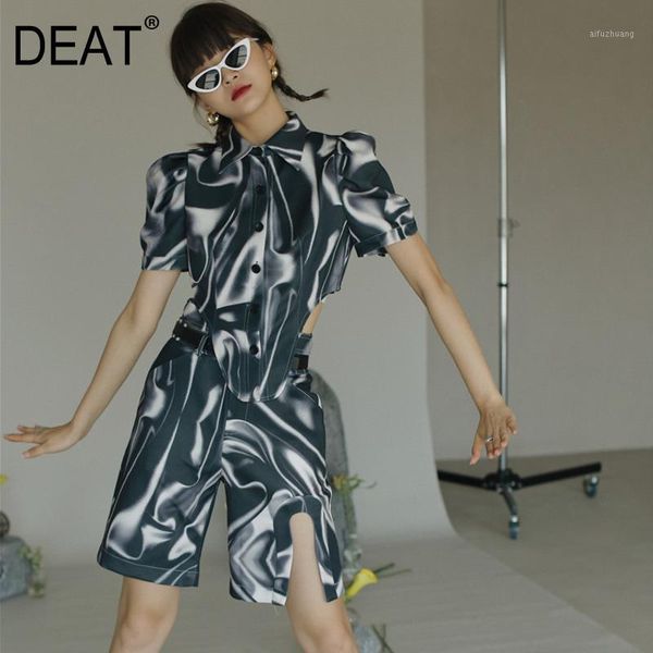 

deat] women tie-dye hit color short blouse new stand long sleeve loose fit shirt fashion tide spring autumn 2020 13t3811, White