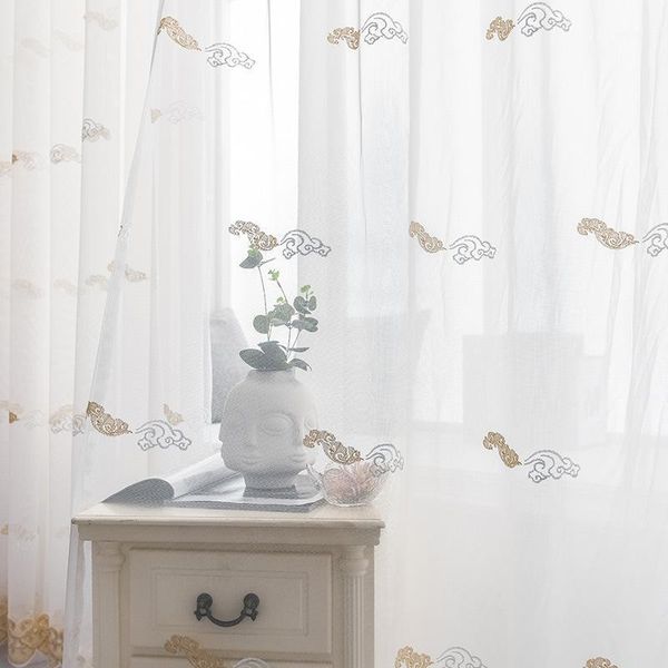 

korean embroidered sheer curtain window bedroom curtains cotton flax panels tulle voile for living room zh206y1