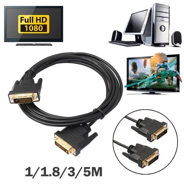 

dvi cable male to male 1m/1.8m/3m/5m digital monitor dvi d to dvi-d cable adapter gold 24+1 pin dual link tv1