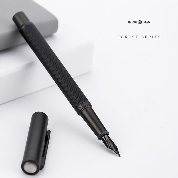 NEUER Brunnen mit Luxus-Set 0,5 mm schwarzer F-Feder-Konverter Stahltinte Einfache Geschäftsunterzeichnungsstift-Schreibstifte Y200709