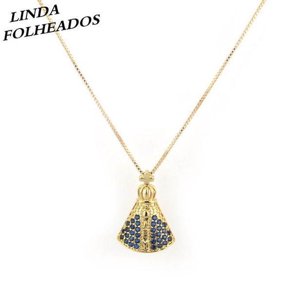 

pendant necklaces designed selling gold copper blue cubic zirconia simple style tiny necklace jewelry for women gift party, Silver