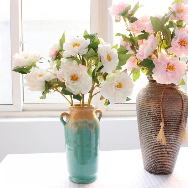 

2 heads peony spray artificial silk flower for wedding party decoration