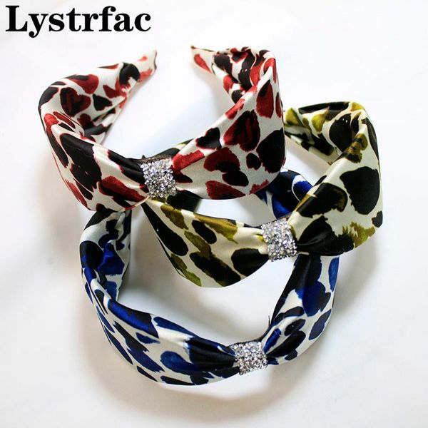 

hair accessories lystrfac leopard print knotted rhinestone headband for women girls face washing hairband fashion hoop female headwear