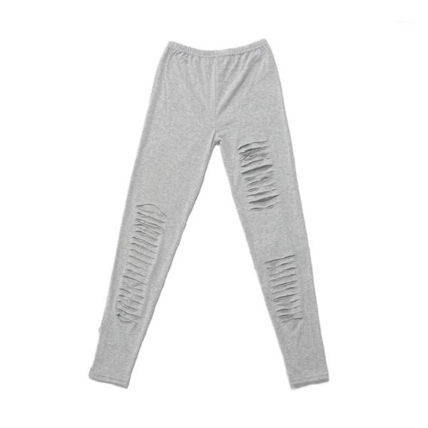 

fashion style summer leggings women cotton torn ripped hole ninth pant leggings brand new women clothing size1, Black