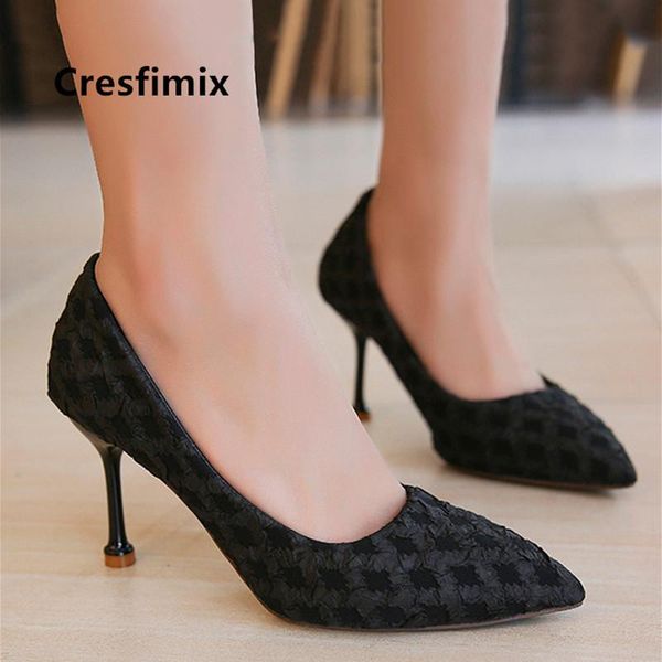 

women fashion sweet black spring slip on pattern high heel shoes ladies green pointed toe comfortable summer high heels e9036