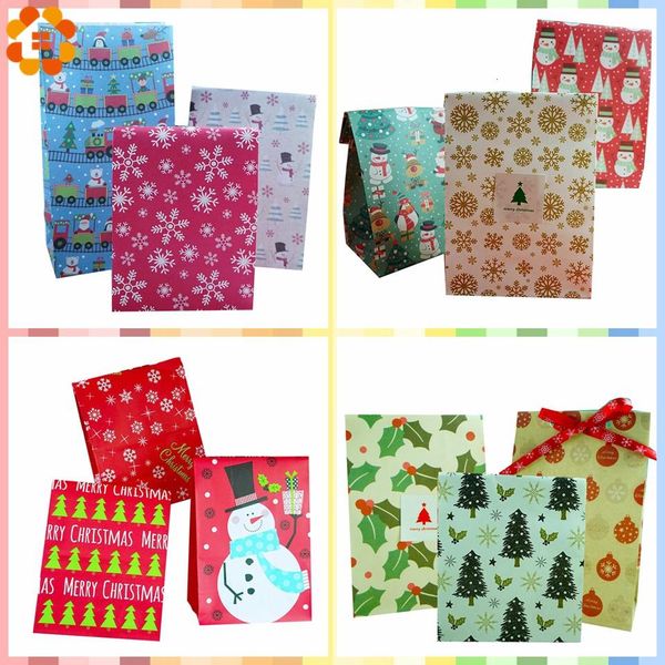 

3pcs set mix types merry christmas candy gift bags snowflakes snowman guests packaging gift boxes christmas party decor supplies wmtmso
