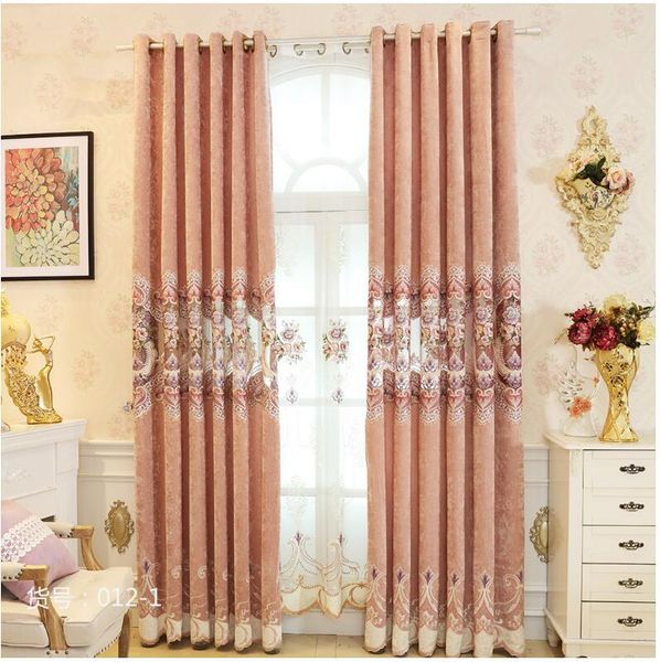 

curtain & drapes 2021 european royal luxury embroidered cloth with tulle for living room cashmere stitching curtains bedroom