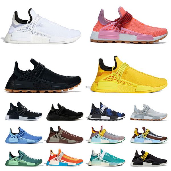 

NMD Pharrell Williams Extra Eye Mens Womens Human Race Purple Creme nerd BBC Running Shoes Hu Equality Trainers Sneakers Size Eur 36-47