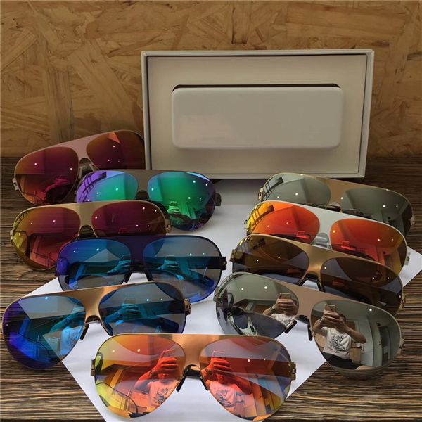 

new mykita franz sunglasses big frame pilot frame designer with mirror lens ultra light frame memory alloy sunglasses with original box, White;black