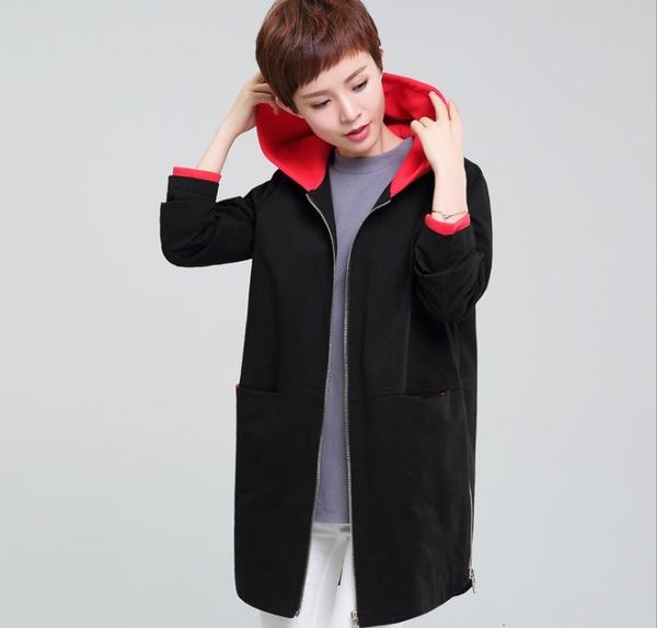 

Clothes Size Great Autumn New Female Jacket Long Section Women's V82m, Black;brown