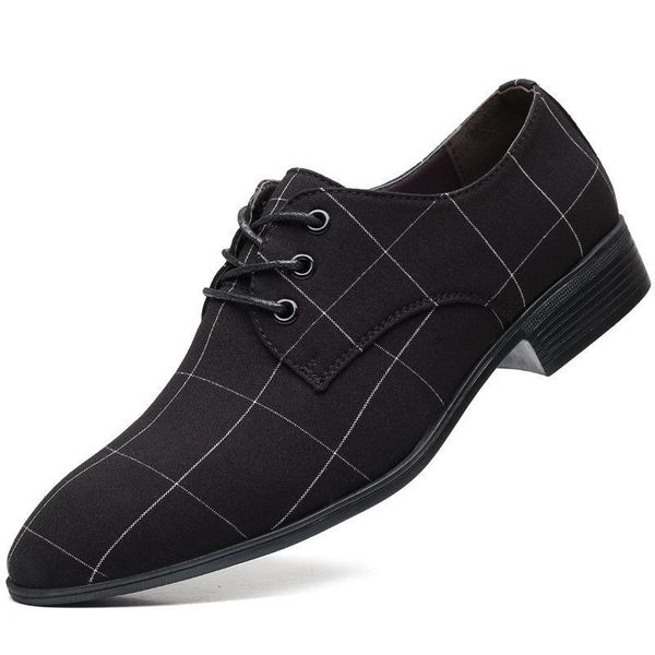 

2021 men shoes large sizes mesh casual lace up breathable plaid men shoe british style winter shoes a1-140, Black
