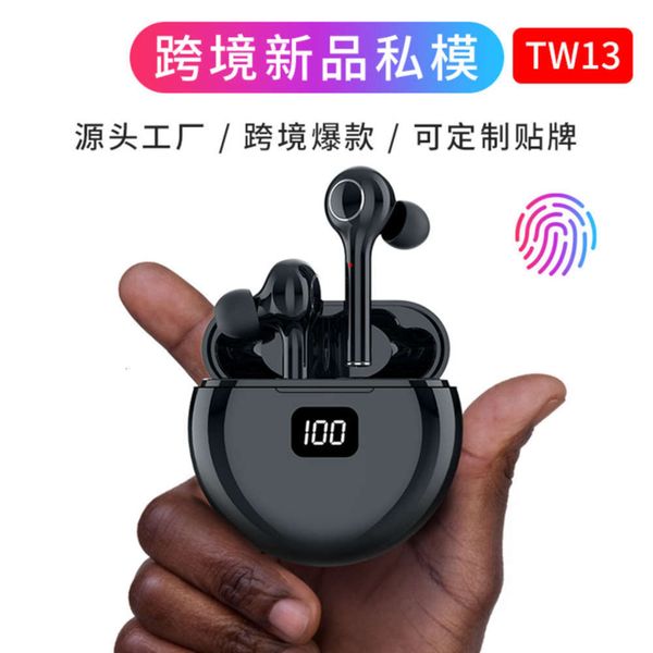 

wirels 5.0 bluetooth noise tw13 reduction ear sports headset black technology