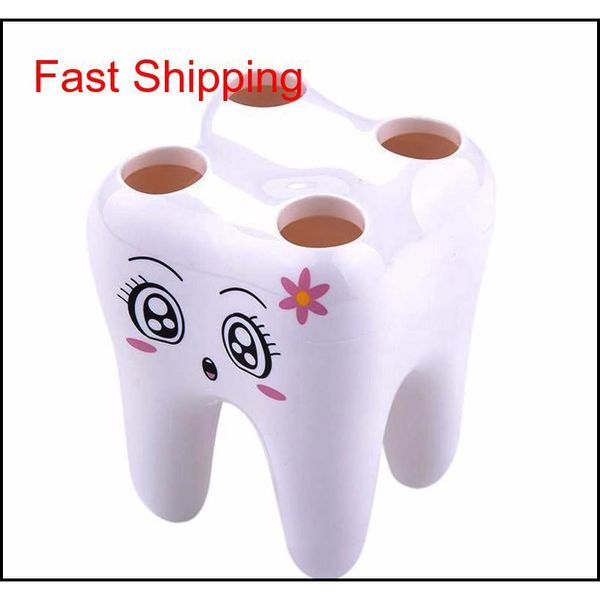 

cartoon teeth shape 4 holes toothbrush holder stand brush rack tooth brush shelf shaving razor storage holder for bath qyltth bdesports