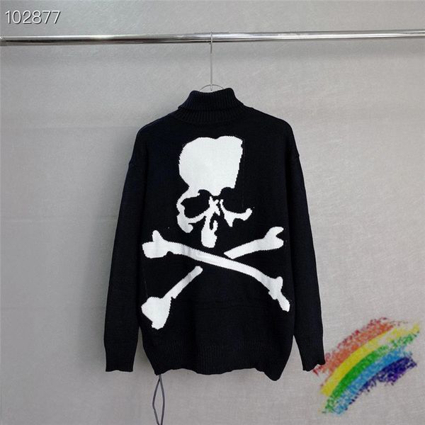 

2021fwss winter turtleneck sweater men women 1 pattern sweatshirts, White;black